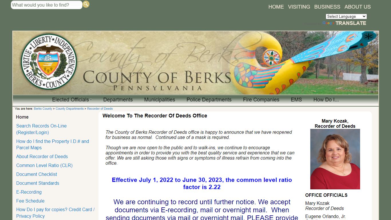 Welcome to the Recorder of Deeds Office - County of Berks Home